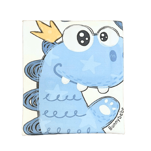 BUNNY BEBE Βαμβακερή Κουβέρτα Αγκαλιάς Interlock Blue Dinosaur