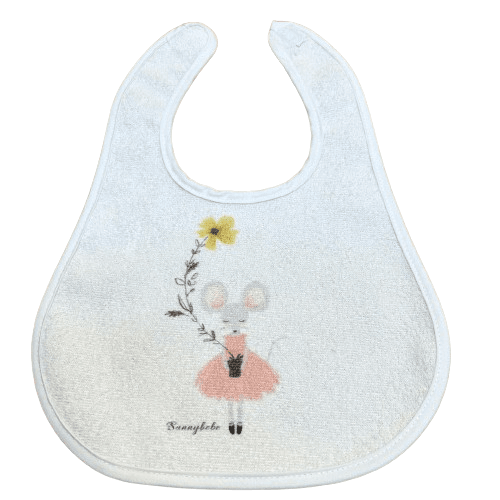 BUNNY BEBE Πλαστικοποιημένη Μακρόστενη Σαλιάρα Πετσετέ Με Velcro Mouse (4+ μηνών)