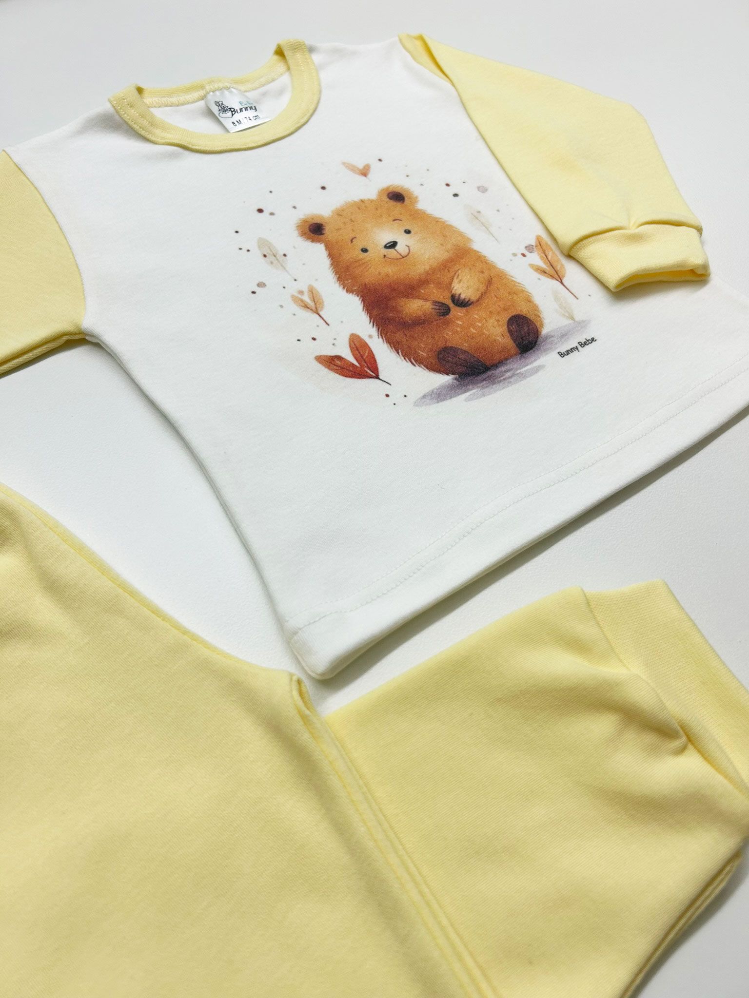 BUNNY BEBE Βρεφικές Πιτζάμες Κάστορας Κίτρινο