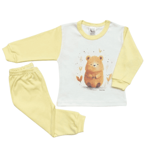 BUNNY BEBE Βρεφικές Πιτζάμες Κάστορας Κίτρινο