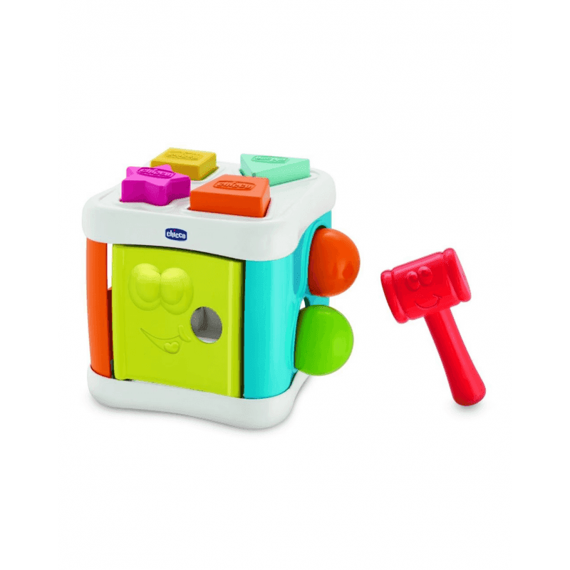 CHICCO Βρεφικός Κύβος Με Σχήματα & Σφυρί (10+ μηνών)