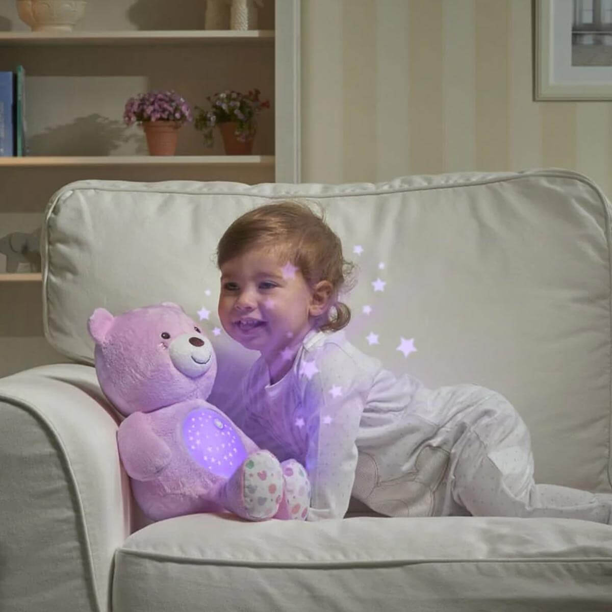 CHICCO Φωτεινός Αγκαλίτσας Baby Bear Pink