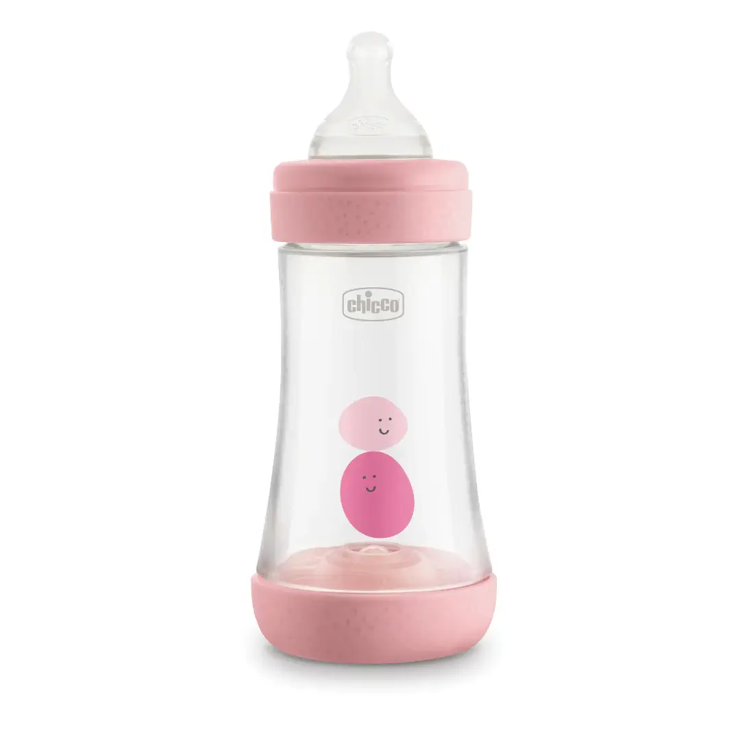 CHICCO Πλαστικό Μπιμπερό Perfect 5 Pink 240ml (2+ μηνών)