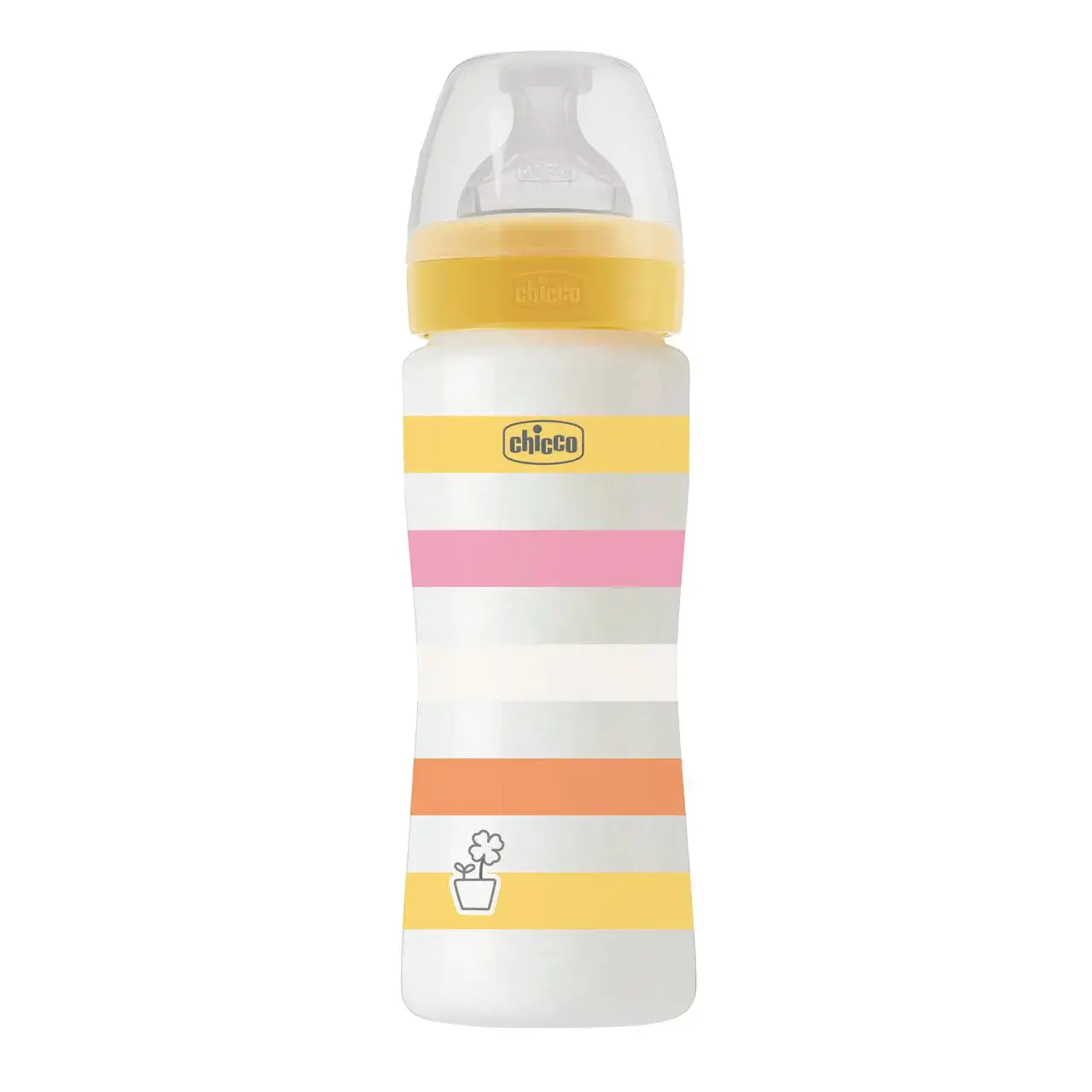 CHICCO Πλαστικό Μπιμπερό Well Being Yellow Pink 330ml (4+ μηνών)