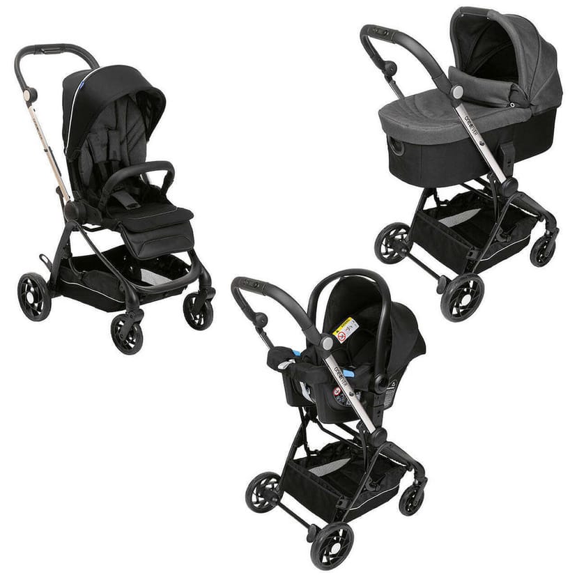 CHICCO Καρότσι 3 Σε 1 One4Ever Light Pirate Black