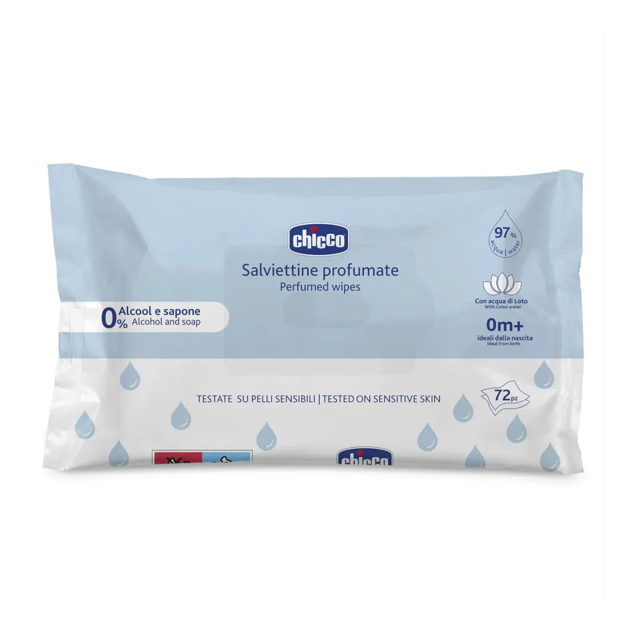 CHICCO Βρεφικά Μωρομάντηλα Νερού Με 97% Νερό (72 Τεμάχια)