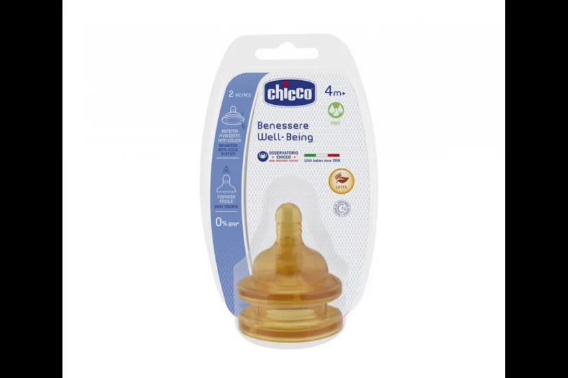 CHICCO Θηλές Καουτσούκ Well Being Γρήγορη Ροή (4+ μηνών)