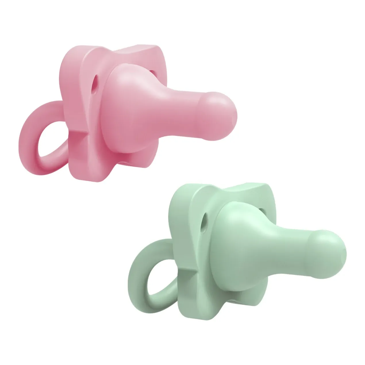 DR. BROWN'S Σετ Πιπίλες Όλο Σιλικόνη Happy Paci Pink Mint (0+ μηνών)