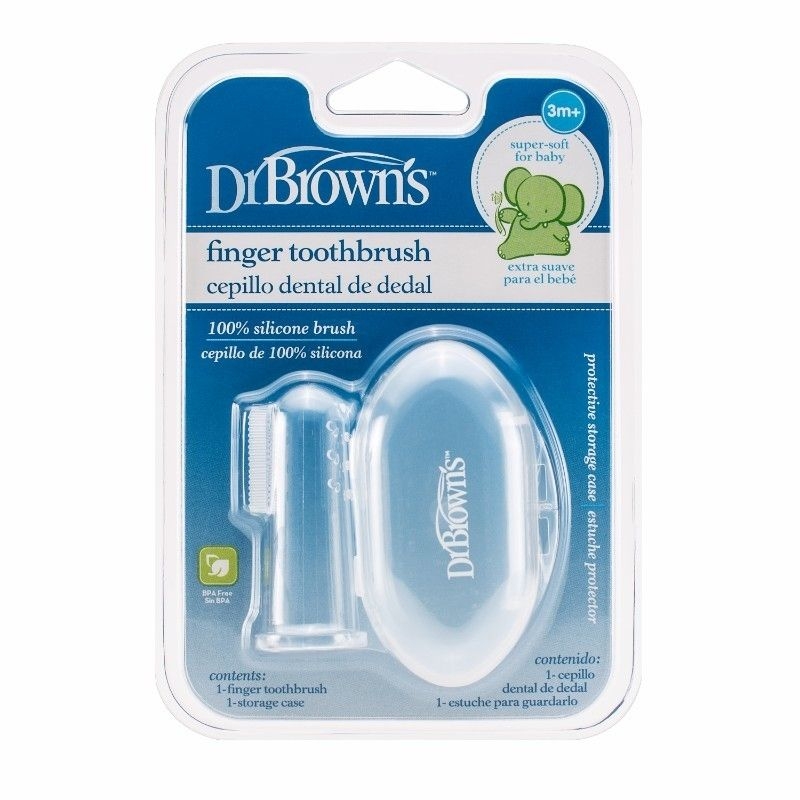DR. BROWN'S Βρεφική Δαχτυλική Οδοντόβουρτσα Με Θήκη (3+ μηνών)