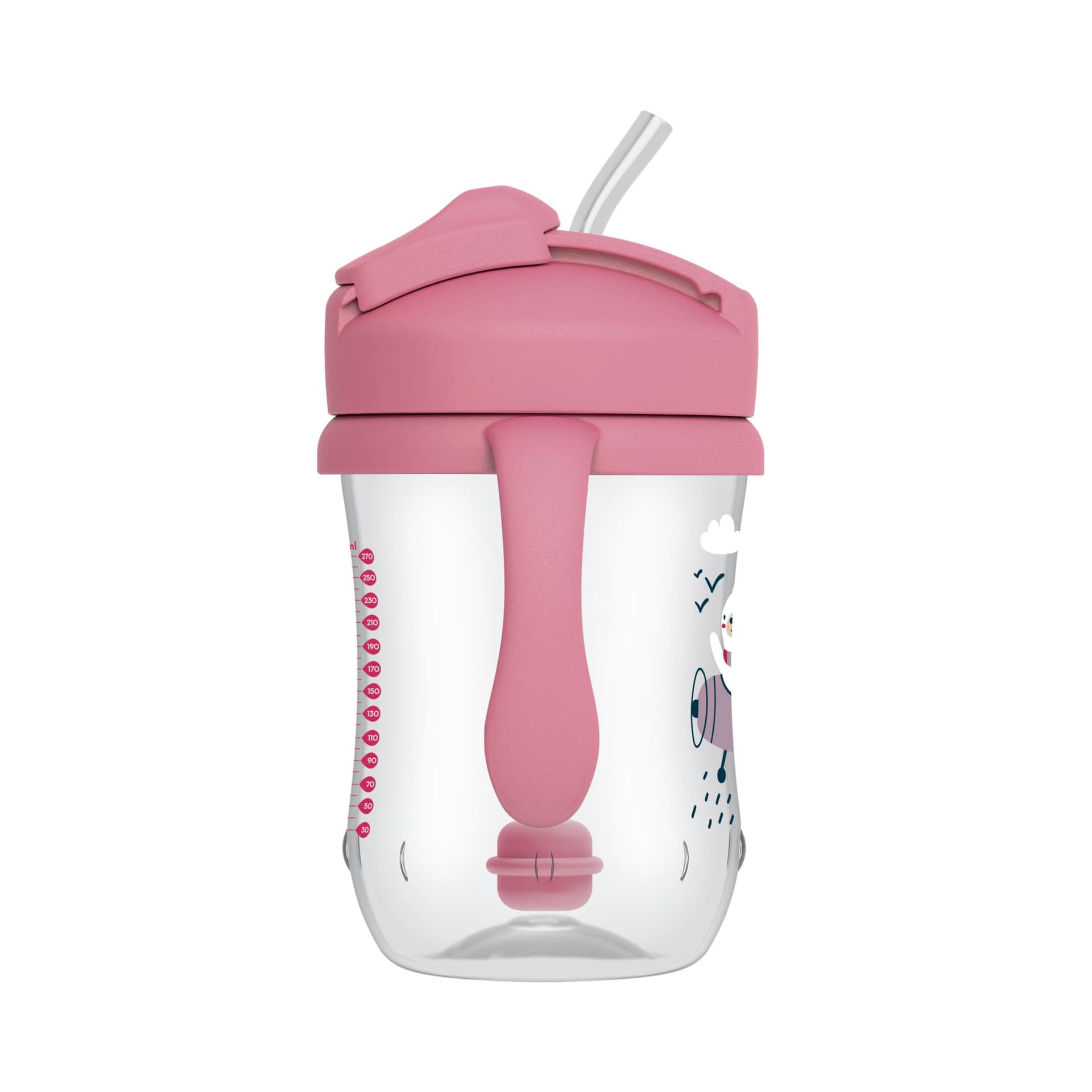 DR. BROWN'S Εκπαιδευτικό Ποτηράκι Ροζ Πάπια 270ml (6+ μηνών)