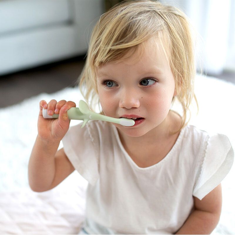 DR. BROWN’S Βρεφική Οδοντόβουρτσα Πράσινο Ελεφαντάκι (0-3 ετών)