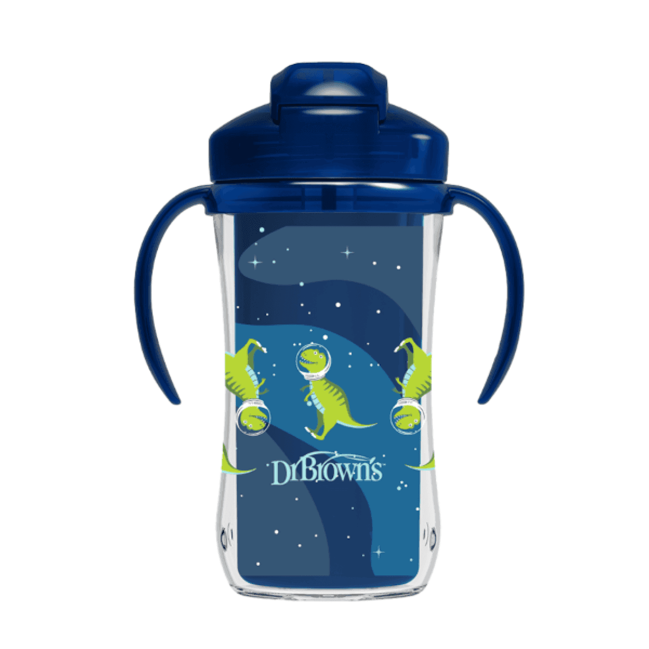 DR. BROWN'S Παιδικός Θερμός Με Καλαμάκι Blue 300ml (12+μηνών)