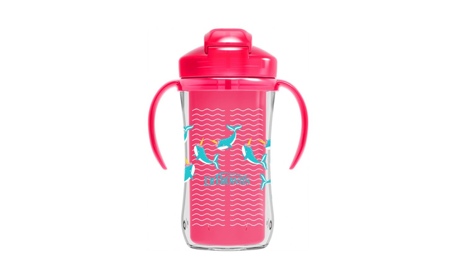 DR. BROWN'S Παιδικός Θερμός Με Καλαμάκι Pink 300ml (12+μηνών)