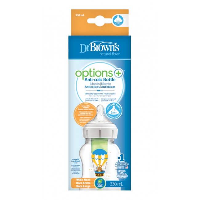 DR. BROWN'S Πλαστικό Μπιμπερό Options+ 330ml Rabbit (3+ μηνών)