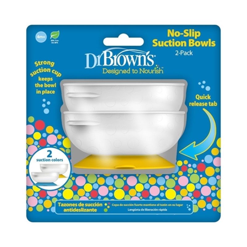 DR. BROWN'S Σετ Βρεφικά Αντιολισθητικά Μπωλάκια (2 Τεμάχια)
