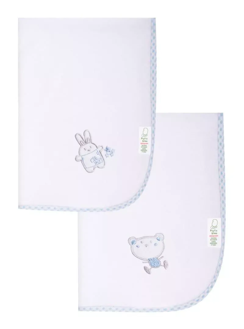 FIGLIO BINO Αδιάβροχο Σελτεδάκι Μωρού Με Κέντημα 60x90cm Blue