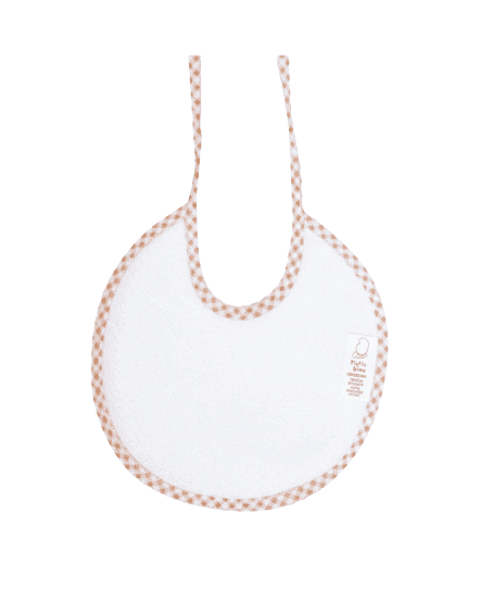 FIGLIO BINO Βρεφική Στρογγυλή Σαλιάρα Φροτέ Με Χρωματιστό Ρέλι Beige (0+ μηνών)