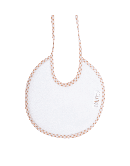 FIGLIO BINO Βρεφική Στρογγυλή Σαλιάρα Φροτέ Με Χρωματιστό Ρέλι Beige (0+ μηνών)