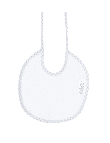 FIGLIO BINO Βρεφική Στρογγυλή Σαλιάρα Φροτέ Με Χρωματιστό Ρέλι Grey (0+ μηνών)