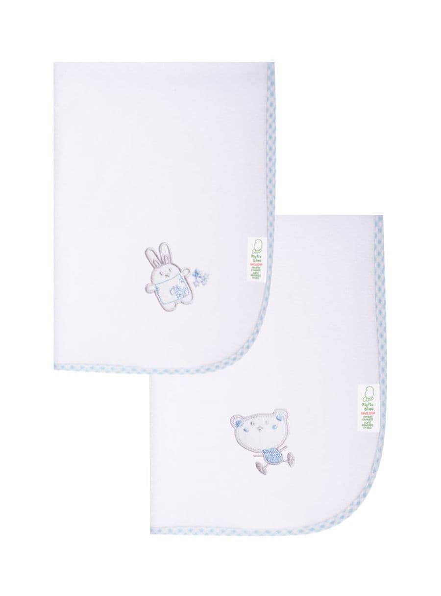 FIGLIO BINO Πάνα Αγκαλιάς Φανέλα Με Κέντημα Blue