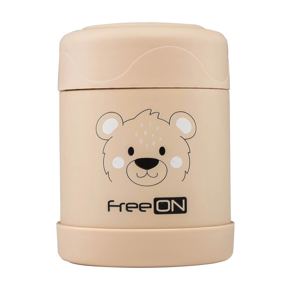 FREE ON Ανοξείδωτος Θερμός Φαγητού 350ml Bear Beige