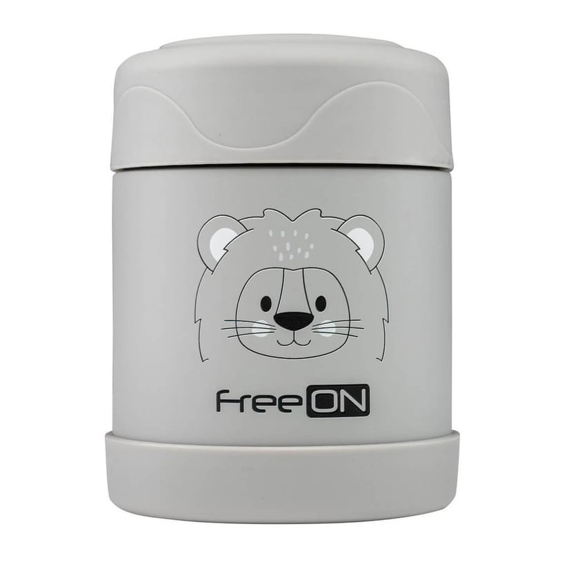 FREE ON Ανοξείδωτος Θερμός Φαγητού 350ml Lion Grey