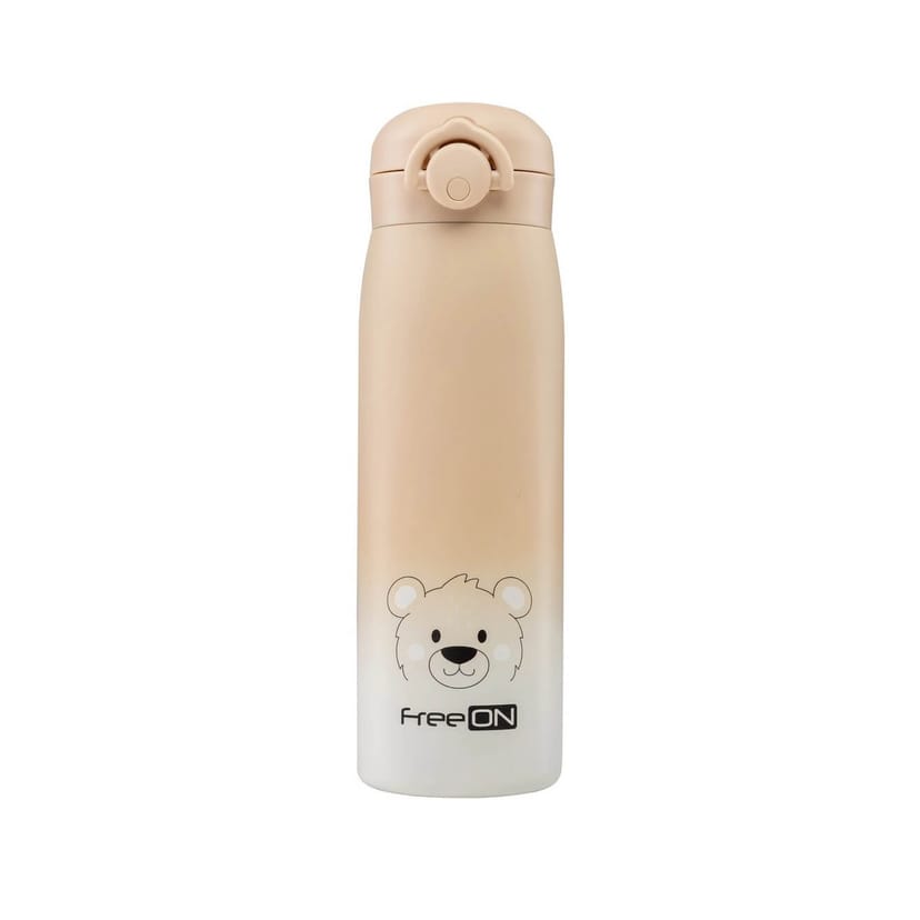 FREE ON Ανοξείδωτος Θερμός Υγρών Bear Beige 480ml