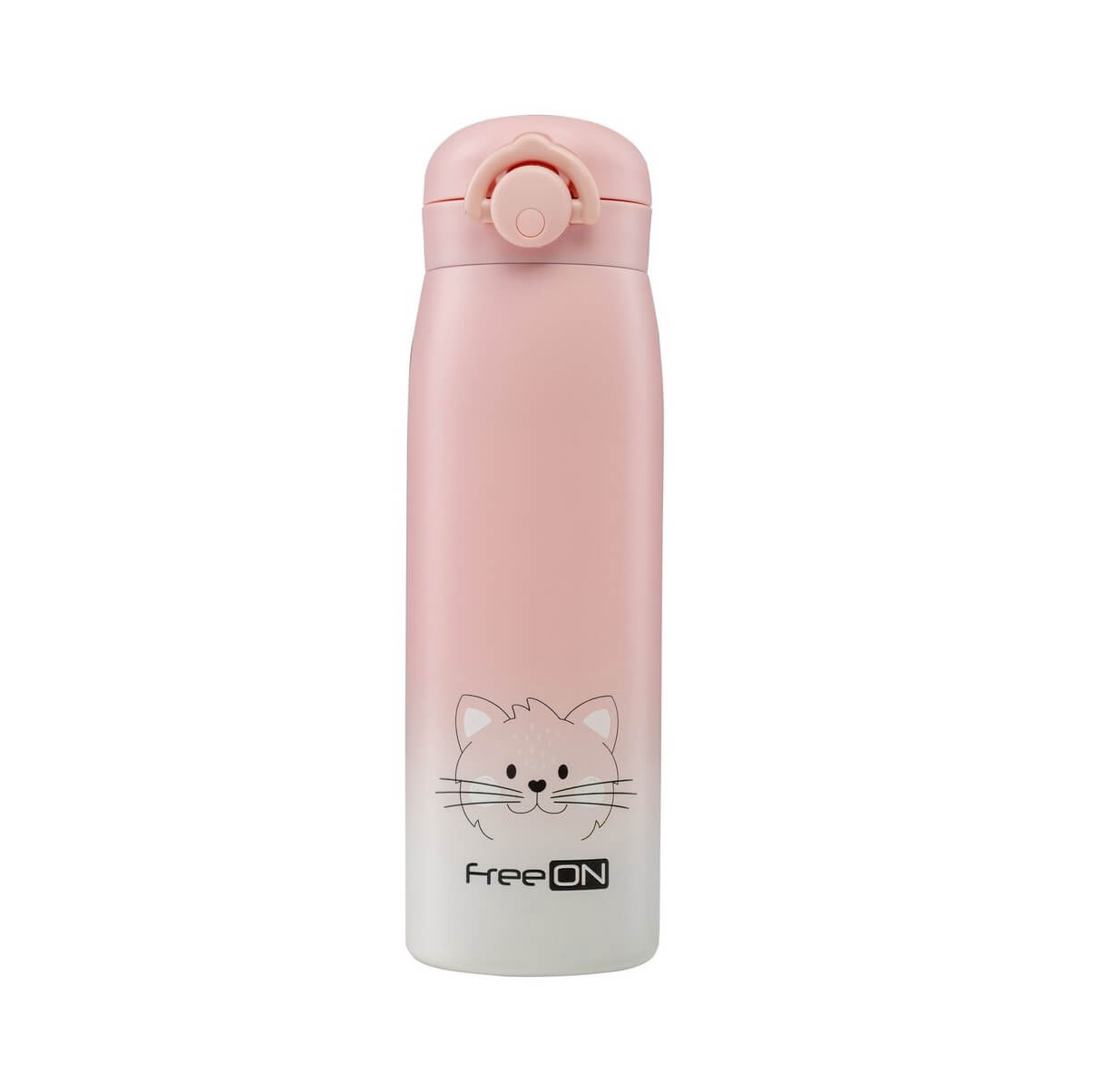 FREE ON Ανοξείδωτος Θερμός Υγρών Kitty Pink 480ml