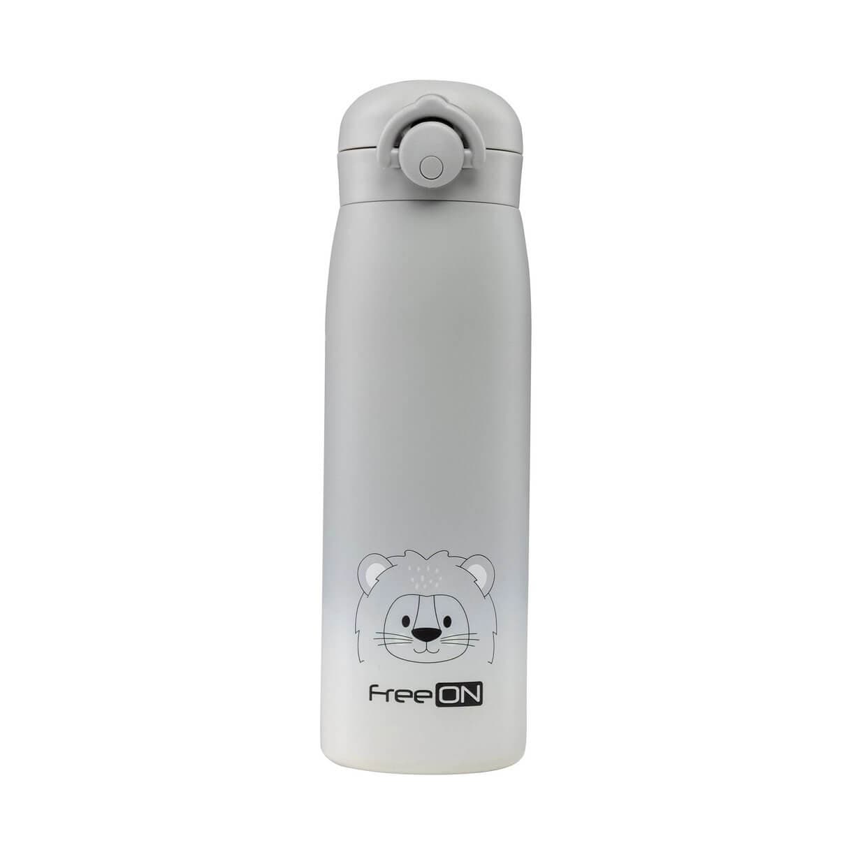 FREE ON Ανοξείδωτος Θερμός Υγρών Lion Grey 480ml