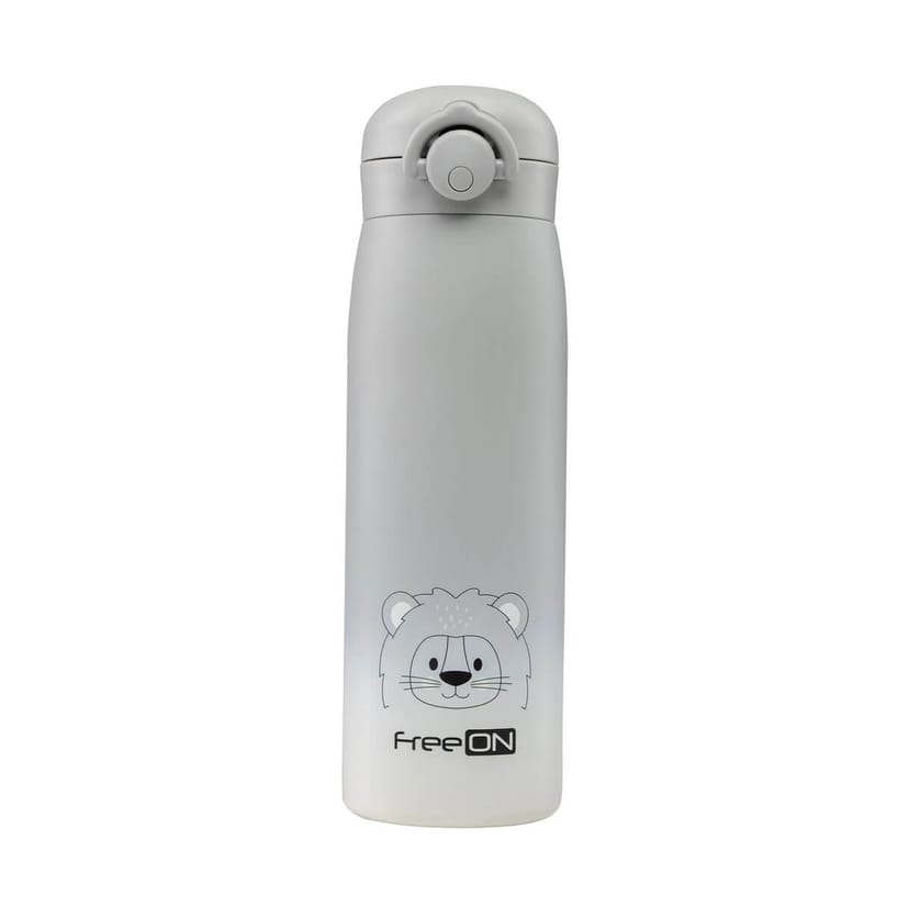 FREE ON Ανοξείδωτος Θερμός Υγρών Lion Grey 480ml