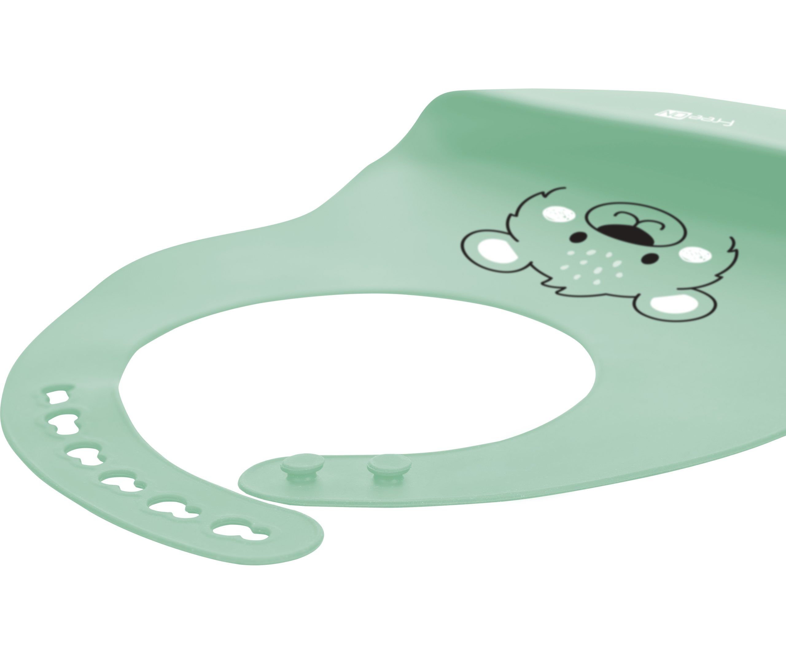 FREE ON Βρεφική Σαλιάρα Σιλικόνης Με Τσέπη Bear Dusty Mint (6+ μηνών)