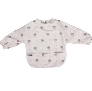 FREE ON Μακρυμάνικη Αδιάβροχη Σαλιάρα Με Τσέπη & Κουμπάκια Bear Beige (6+ μηνών)