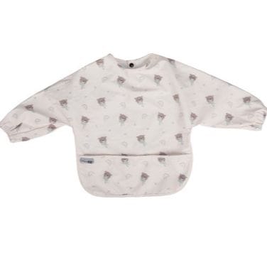 FREE ON Μακρυμάνικη Αδιάβροχη Σαλιάρα Με Τσέπη & Κουμπάκια Bear Beige (6+ μηνών)