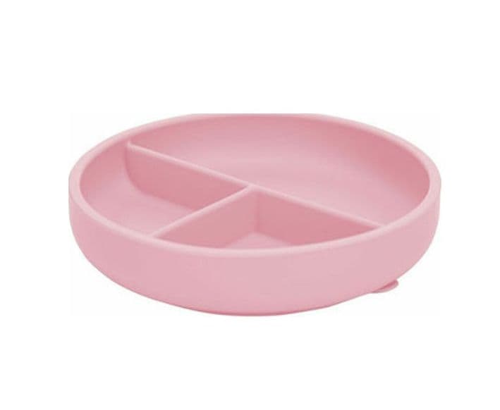 FREE ON Πιάτο Σιλικόνης Με Χωρίσματα Και Βεντούζα Pink (6+μηνών)