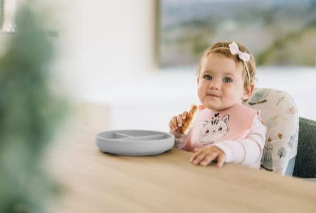 FREE ON Πιάτο Σιλικόνης Με Χωρίσματα Και Βεντούζα Gray (6+μηνών)