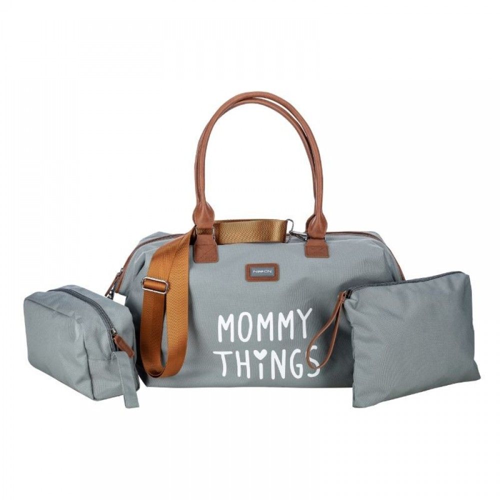 FREE ON Τσάντα Μαμάς Ώμου Με Νεσεσέρ Mommy Bag Grey