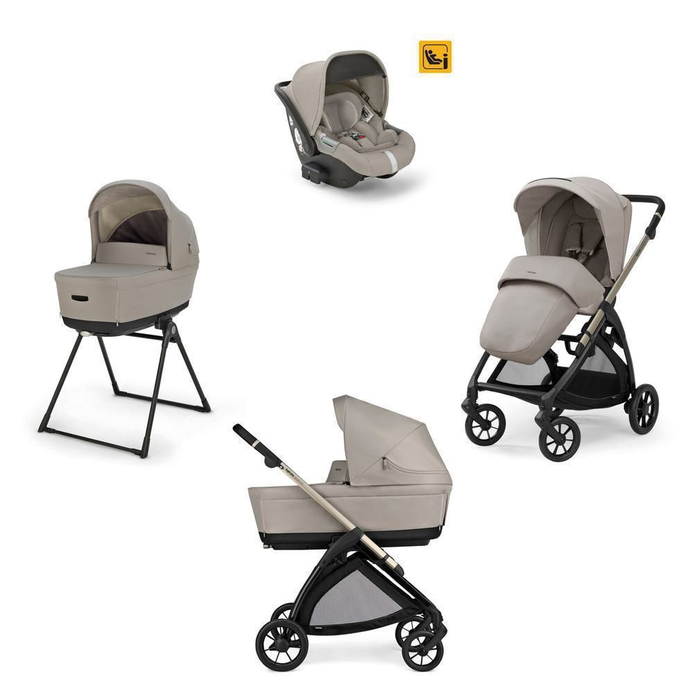 INGLESINA Καρότσι 3 Σε 1 Electa Quattro Darwin Infant Battery Beige-Iridio Black