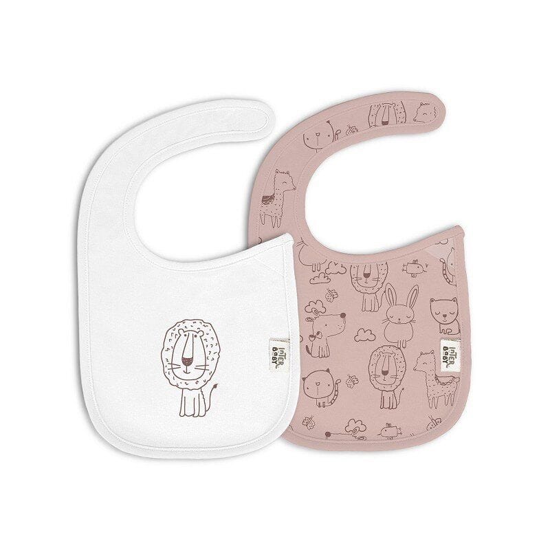 INTERBABY Σετ Βρεφικές Αδιάβροχες Σαλιάρες Bamboo Animalitos Rosa (0+ μηνών)