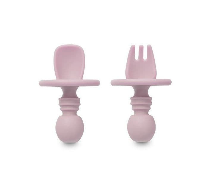 INTERBABY Σετ Εργονομικό Κουτάλι Πιρούνι Anti-Chocking Rosa (4+ μηνών)