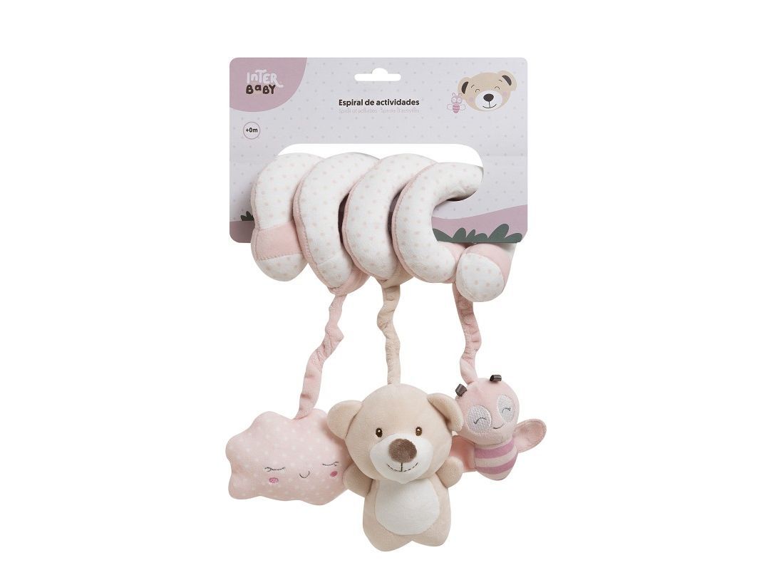 INTERBABY Βρεφικό Παιχνίδι Οριζόντιο Σπιράλ Bear Pink