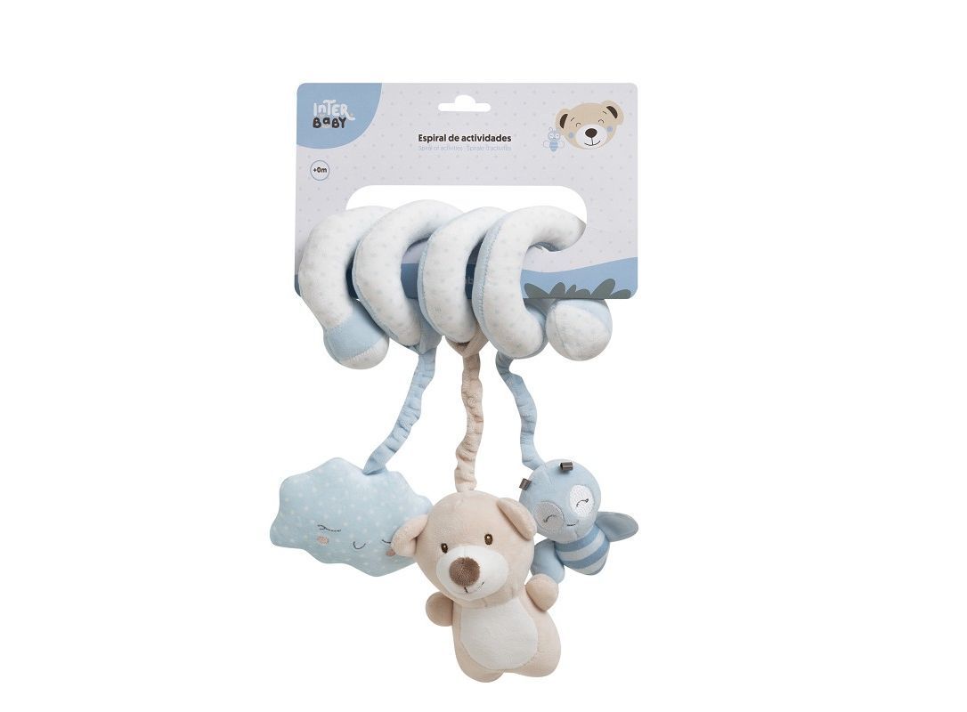 INTERBABY Βρεφικό Παιχνίδι Οριζόντιο Σπιράλ Bear Blue