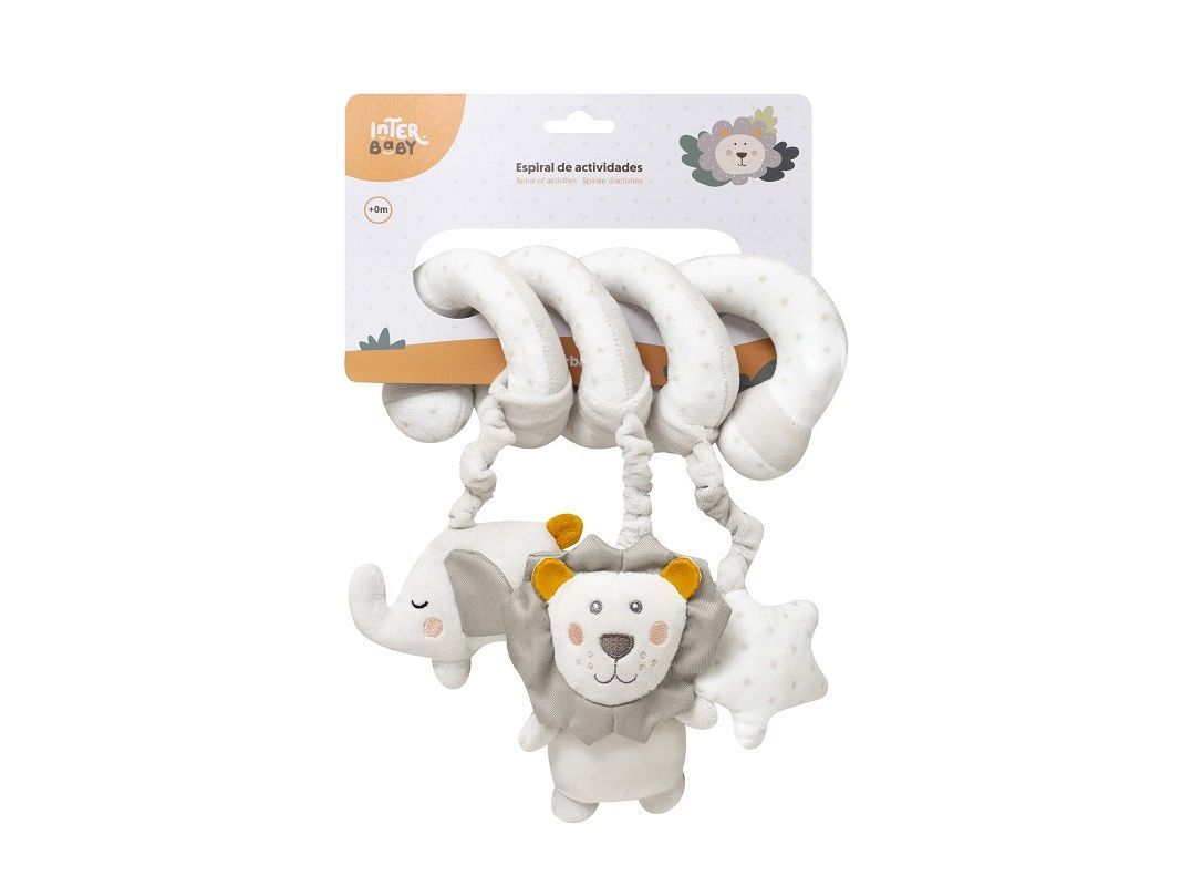 INTERBABY Βρεφικό Παιχνίδι Οριζόντιο Σπιράλ Lion White