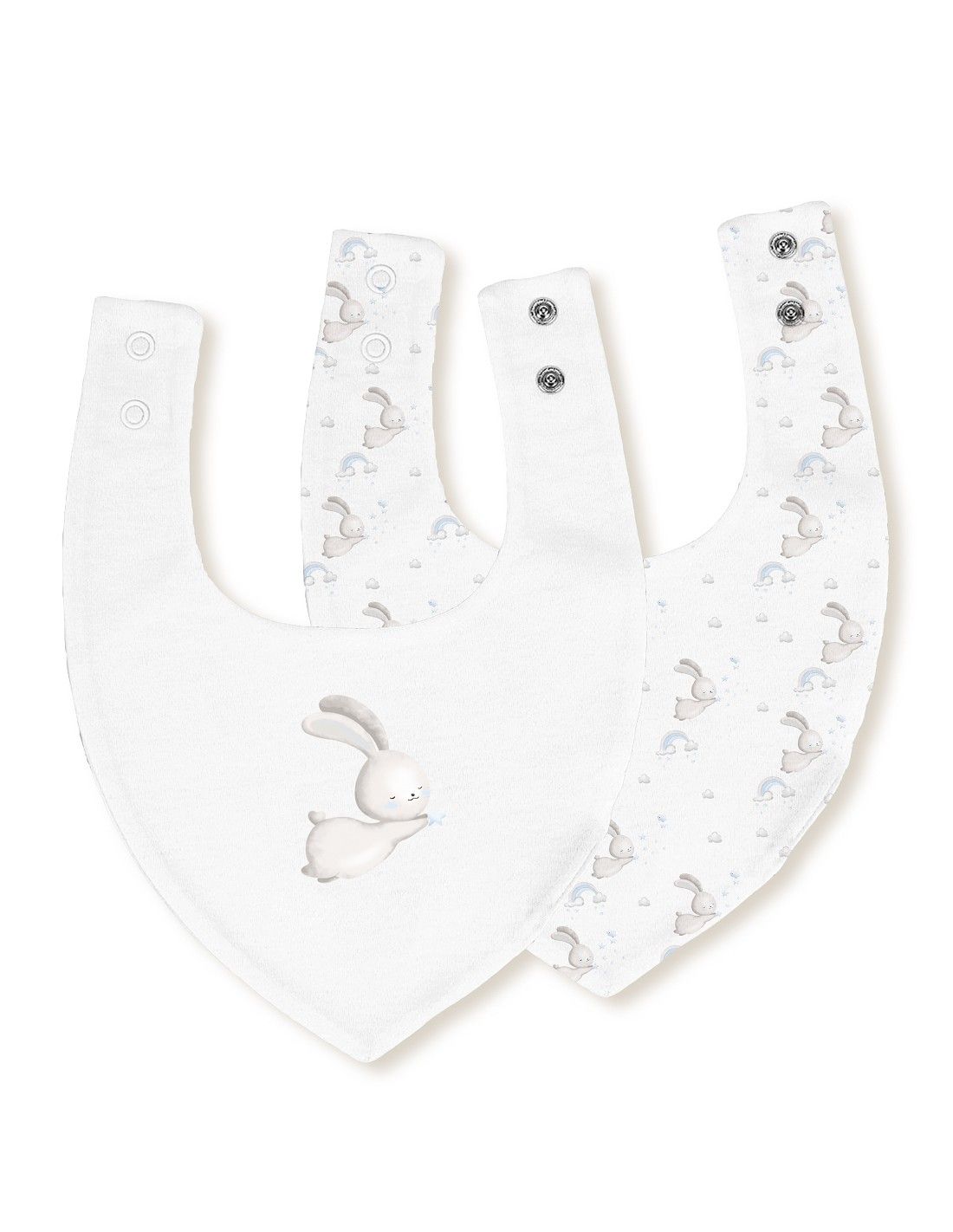 INTERBABY Σετ Βρεφικές Αδιάβροχες Σαλιάρες Μπαντάνα Bamboo Estrella Azul (0+ μηνών)