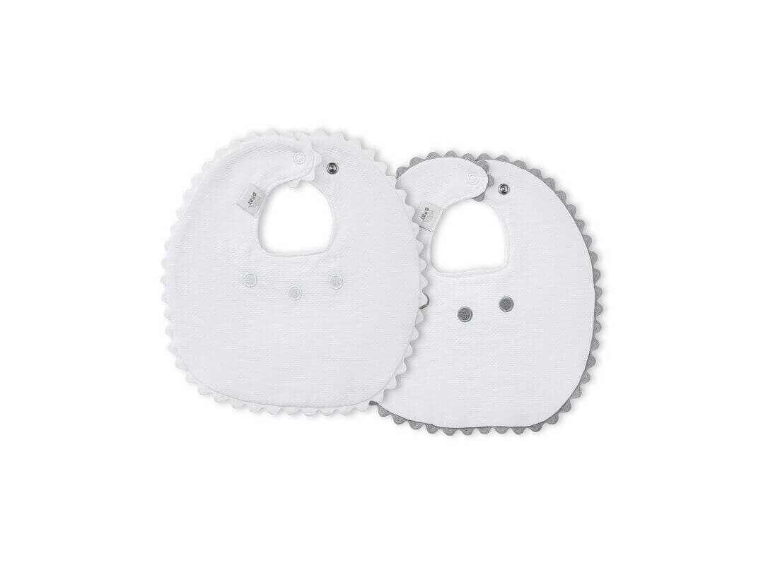 INTERBABY Σετ Βρεφικές Σαλιάρες Πετσετέ Grey-White (0+ μηνών)