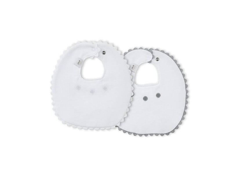 INTERBABY Σετ Βρεφικές Σαλιάρες Πετσετέ Grey-White (0+ μηνών)