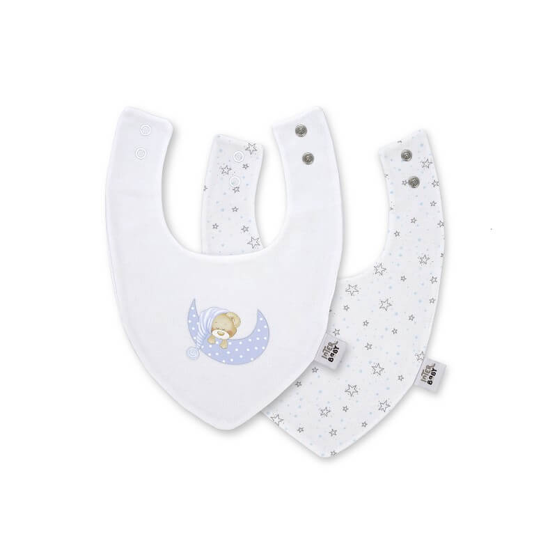 INTERBABY Σετ Βρεφικές Αδιάβροχες Σαλιάρες Μπαντάνα Bamboo Sleep Blue (0+ μηνών)