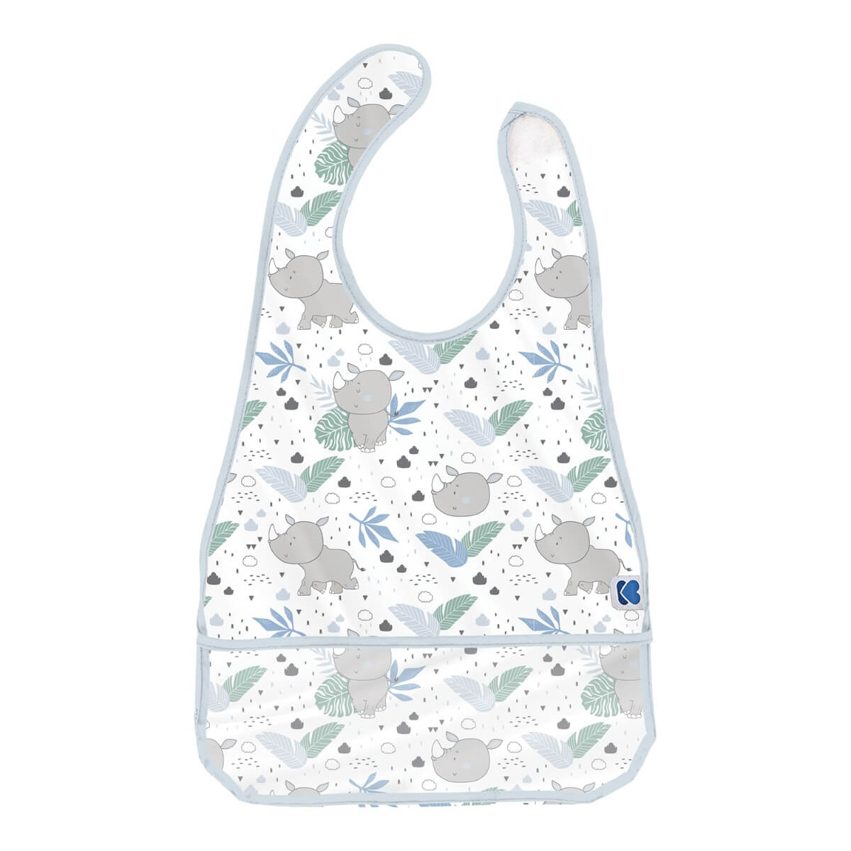 KIKKA BOO Βρεφική Αδιάβροχη Σαλιάρα Με Τσέπη Savanna Pattern Blue (4+ μηνών)