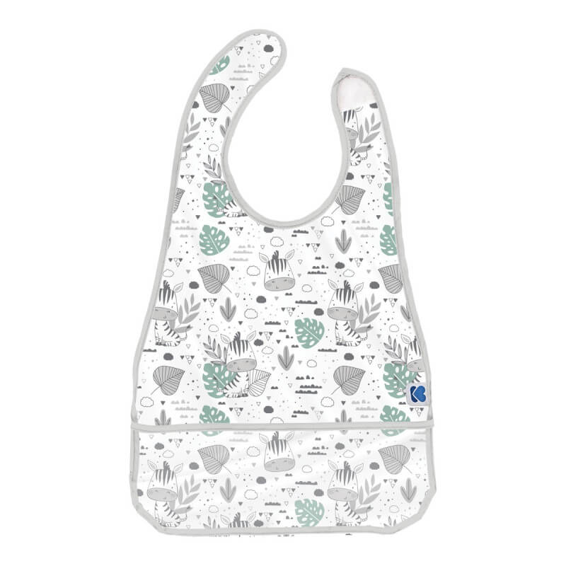 KIKKA BOO Βρεφική Αδιάβροχη Σαλιάρα Με Τσέπη Savanna Pattern Grey (4+ μηνών)