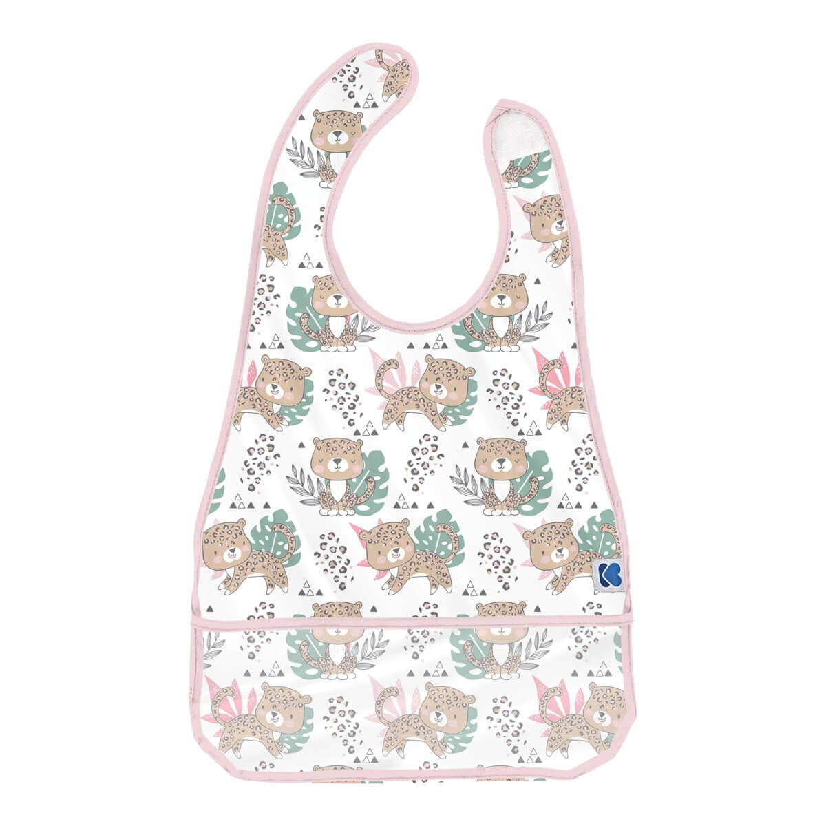 KIKKA BOO Βρεφική Αδιάβροχη Σαλιάρα Με Τσέπη Savanna Pattern Pink (4+ μηνών)