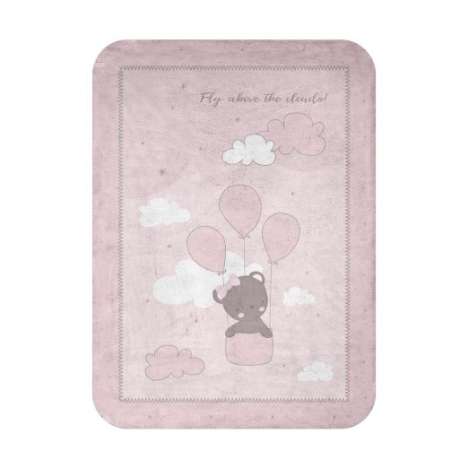 KIKKA BOO Βελουτέ Κουβέρτα Κούνιας Dream Big Pink (110×140cm)